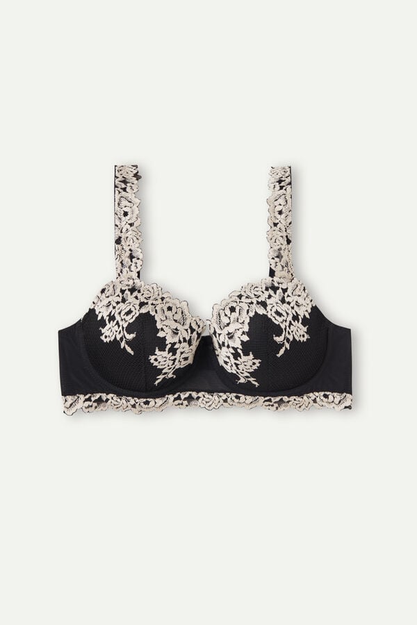 Intimissimi Pretty Flowers Sofia Balconette Donna Reggiseno Nere Bianche | 813-ULJEZA