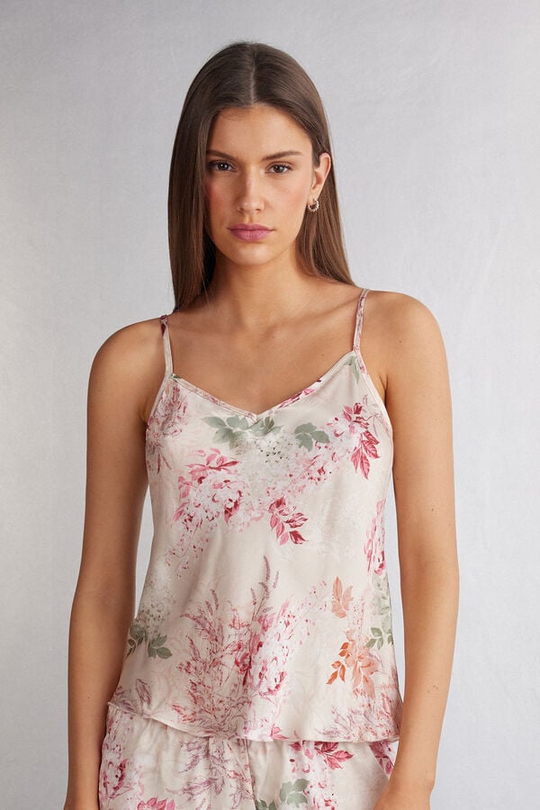 Intimissimi Secret Garden Satin Camisole Donna Canotta Colorate | 452-EPDLGF