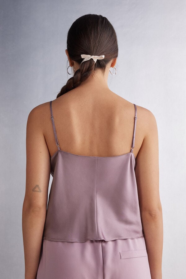 Intimissimi Silk Crop Camisole Donna Canotta Rosa | 072-AQOVBN