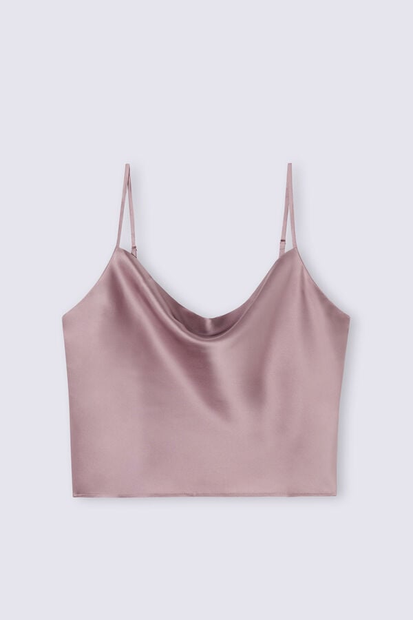 Intimissimi Silk Crop Camisole Donna Canotta Rosa | 072-AQOVBN