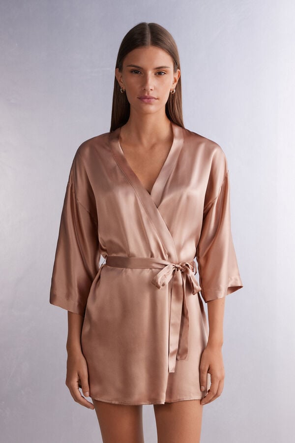 Intimissimi Silk Kimono Donna Pigiama Rosa | 501-RZSBTV