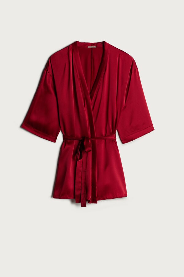 Intimissimi Silk Kimono Donna Pigiama Rosse | 904-BQSNHG