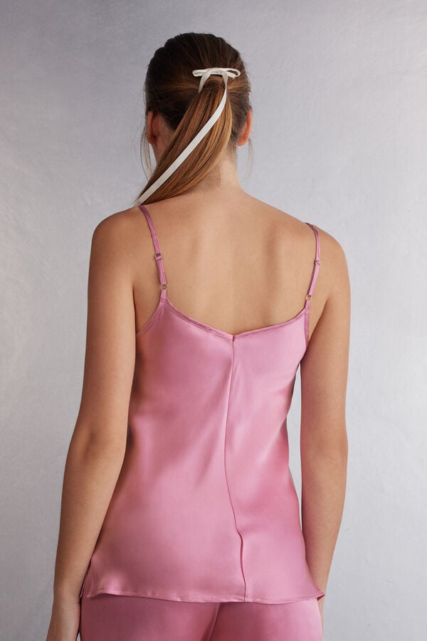 Intimissimi Silk Satin With V-Neckline Donna Canotta Rosa | 067-AFUIKV