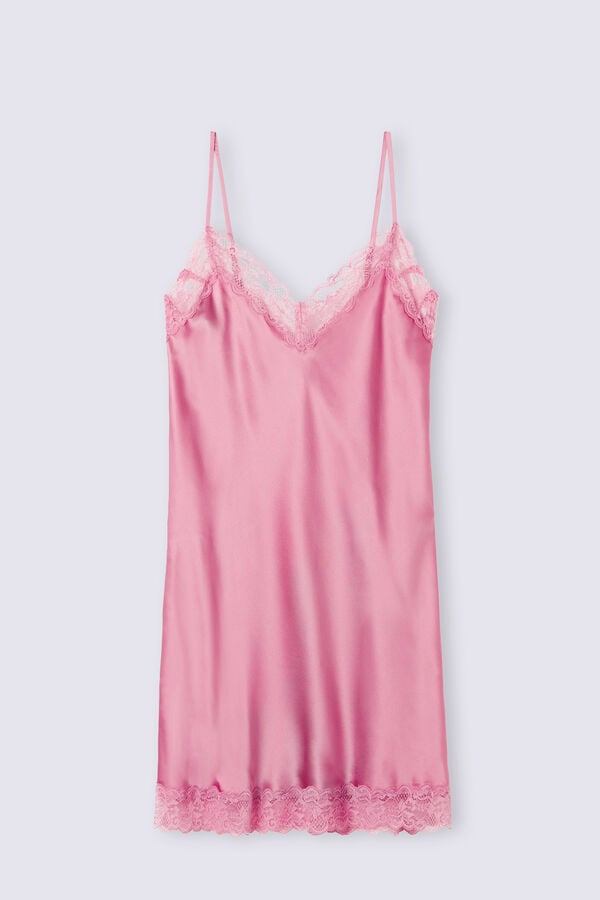 Intimissimi Silk Slip With Lace Insert Detail Donna Pigiama Rosa | 682-XNGZLJ