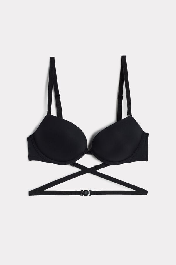 Intimissimi Silvia Multifunction Push-Up Microfiber Donna Reggiseno Nere | 813-REIGFU