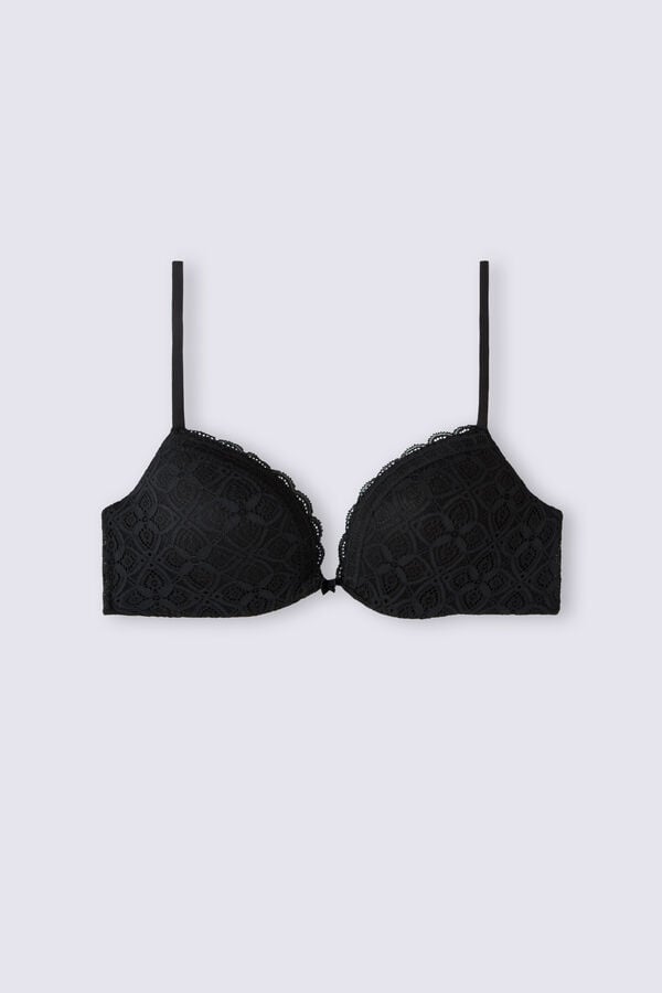 Intimissimi Silvia Push-Up Lace Donna Reggiseno Nere | 509-LYWSMI