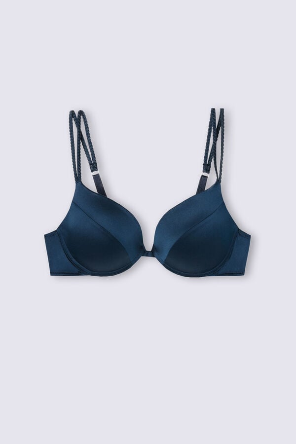 Intimissimi Simona Super Push-Up Silk Donna Reggiseno Blu | 137-COVAZR