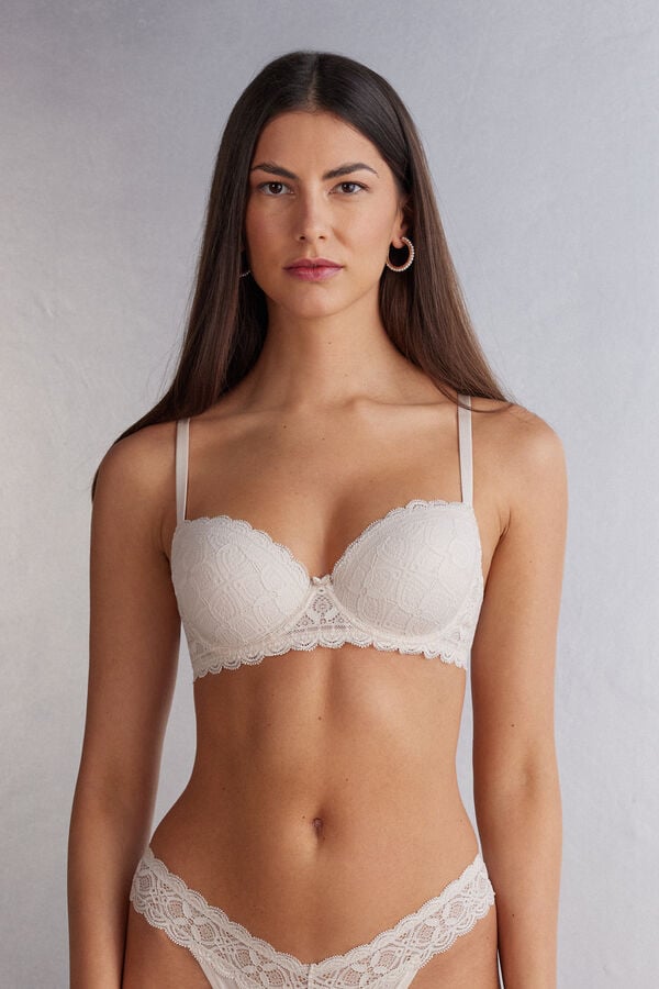 Intimissimi Sofia Balconette Lace Donna Reggiseno Crema Rosa | 460-AKDZTG