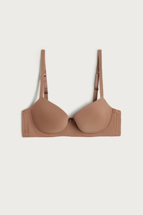 Intimissimi Sofia Microfiber Padded Balconette Donna Reggiseno Beige | 805-ISFPZN