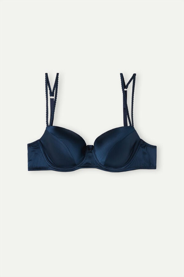 Intimissimi Sofia Natural Lift Balconette Silk Donna Reggiseno Blu | 591-JQFEDV