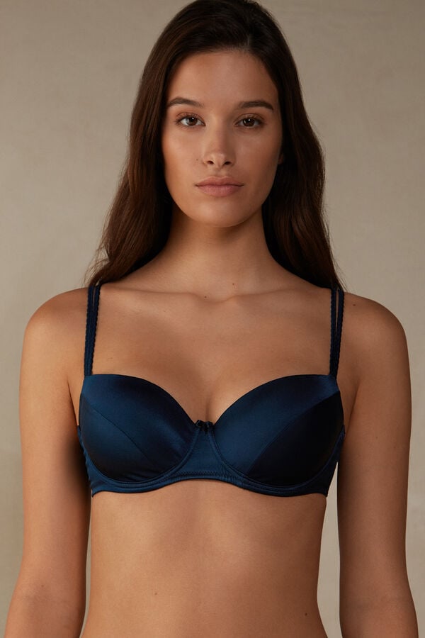 Intimissimi Sofia Natural Lift Balconette Silk Donna Reggiseno Blu | 591-JQFEDV