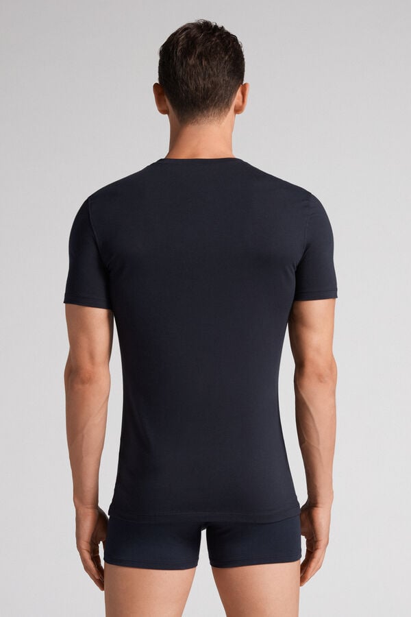 Intimissimi Stretch Superior Cotton Uomo Maglietta Nere | 305-DZFNEI