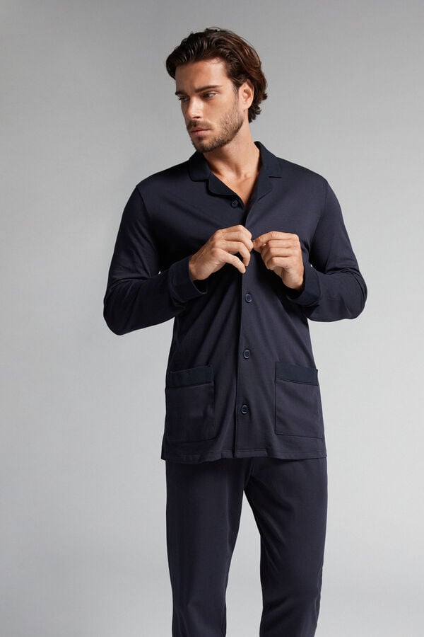 Intimissimi Superior Cotton Full Length Uomo Pigiama Nere | 213-QBDEIY