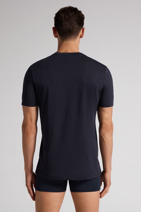 Intimissimi Superior Cotton Henley Uomo Maglietta Nere | 423-EHXNYF