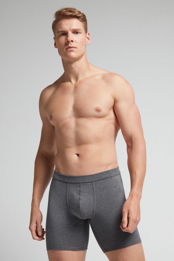 Intimissimi Superior Cotton Long Uomo Boxer Grigie Profondo | 762-NMBRKL