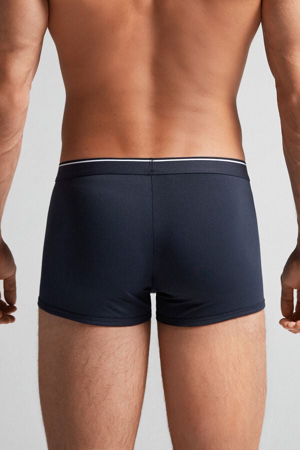 Intimissimi Superior Cotton With Exposed Elastic Uomo Boxer Blu Bianche | 841-WLBFIV