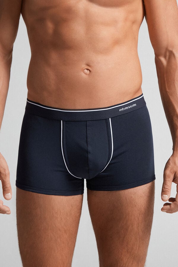 Intimissimi Superior Cotton With Exposed Elastic Uomo Boxer Blu Bianche | 841-WLBFIV