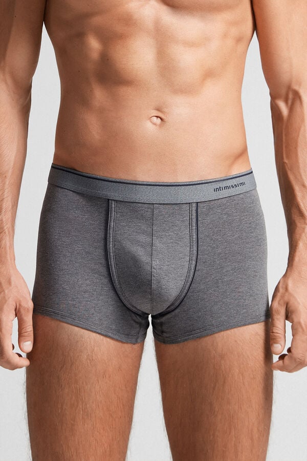 Intimissimi Superior Cotton With Exposed Elastic Uomo Boxer Grigie Profondo Blu | 841-UOVFGN