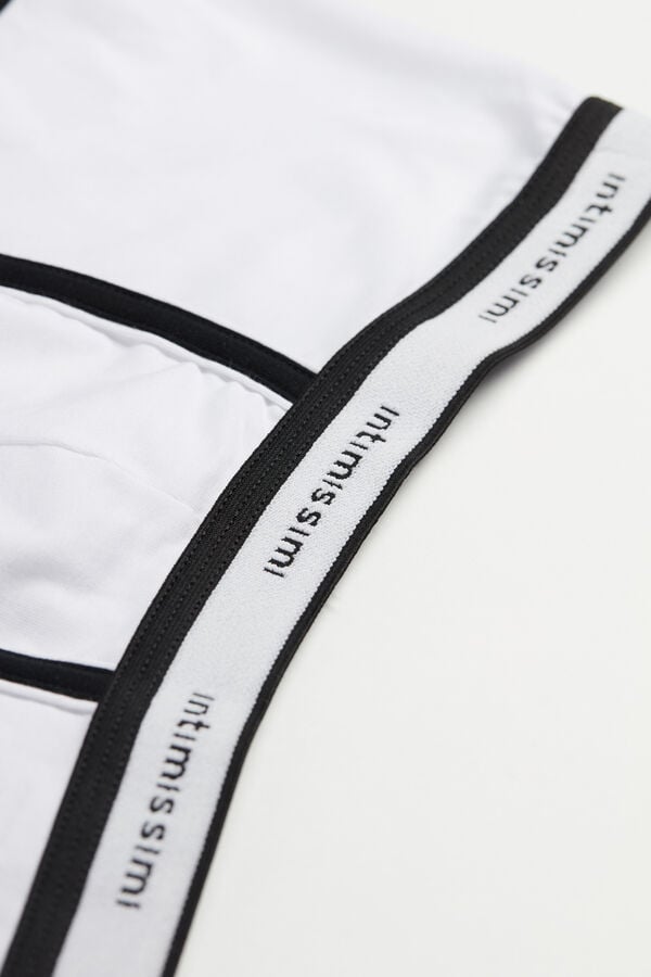 Intimissimi Superior Cotton With Logo Uomo Boxer Bianche Nere | 408-ZTGMCR