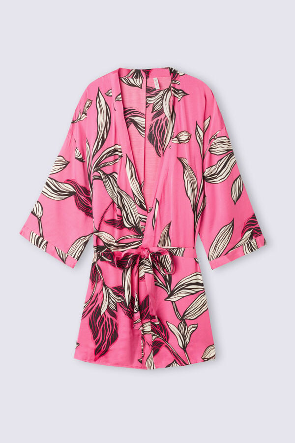 Intimissimi Sweet Like Sugar Viscose Satin Kimono Donna Pigiama Rosa | 942-DCWZMK