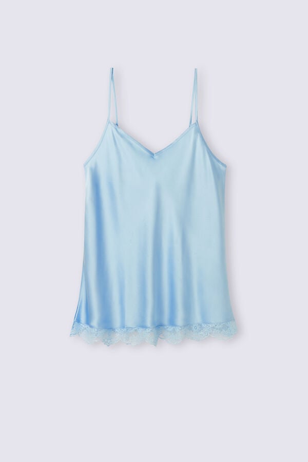 Intimissimi The Most Romantic Season Silk Camisole Donna Canotta Blu | 075-YEXCOH