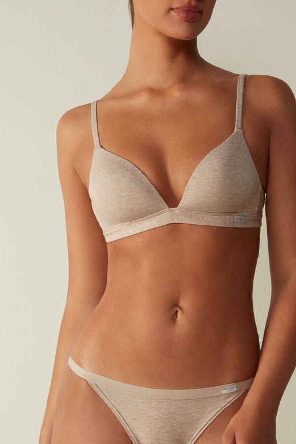 Intimissimi Tiziana Triangle Cotton Donna Reggiseno Beige | 084-RALDJY