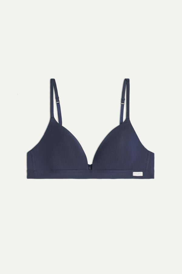 Intimissimi Tiziana Triangle Cotton Donna Reggiseno Blu | 206-UORPQT