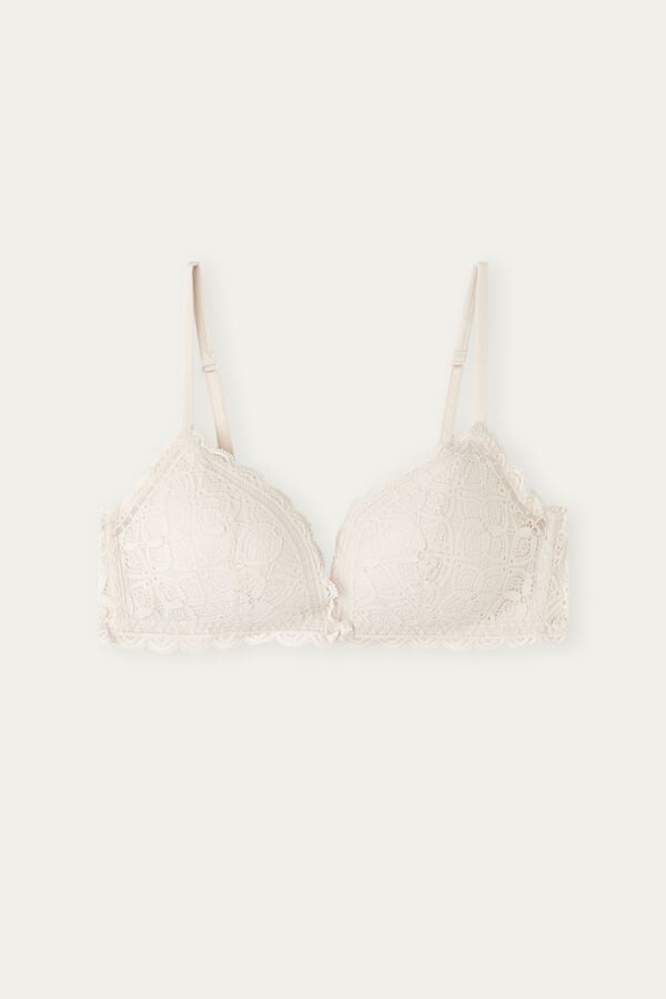 Intimissimi Tiziana Triangle Lace Donna Reggiseno Crema Rosa | 374-YJZCMX